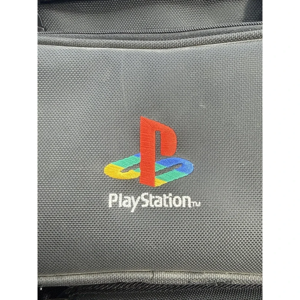Sony PlayStation PS1 Travel Bag Carrying Case Padded Shoulder Strap Black Nylon